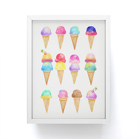 Avenie Summer Ice Cream Cones Framed Mini Art Print