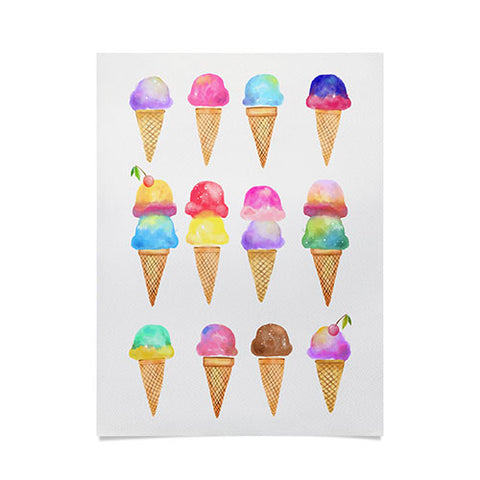 Avenie Summer Ice Cream Cones Poster