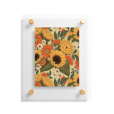 Avenie Sunflower Meadow Calm Green Floating Acrylic Print