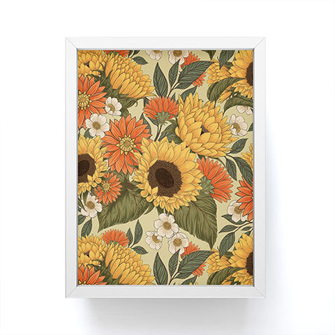 Avenie Sunflower Meadow Calm Green Framed Mini Art Print