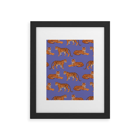 Avenie Tigers in Periwinkle Framed Art Print
