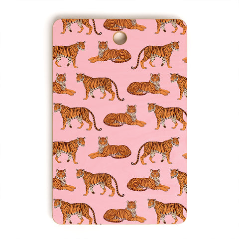 Avenie Tigers in Pink Cutting Board Rectangle