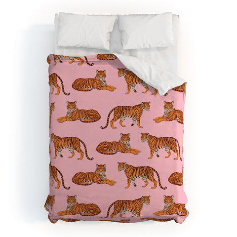 Avenie Tigers in Pink Duvet Cover