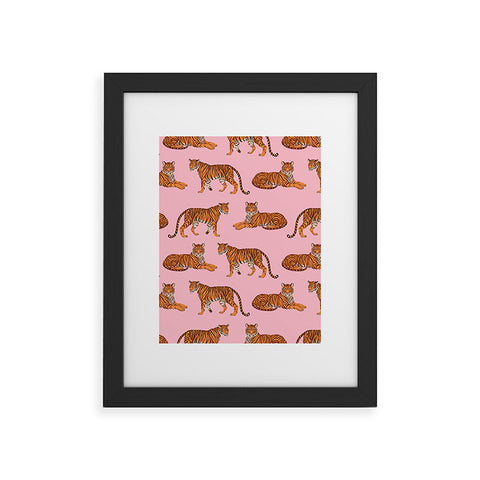 Avenie Tigers in Pink Framed Art Print