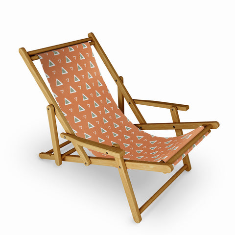 Avenie Triangle Pattern Orange Sling Chair