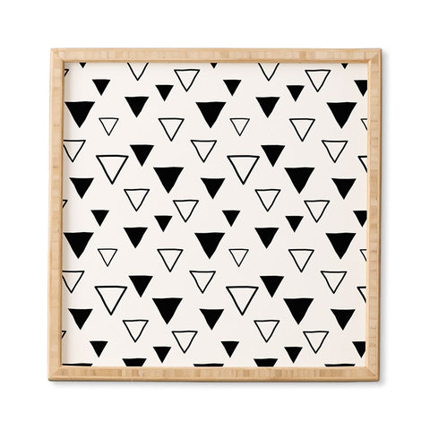 Avenie Triangles Black and White Framed Wall Art