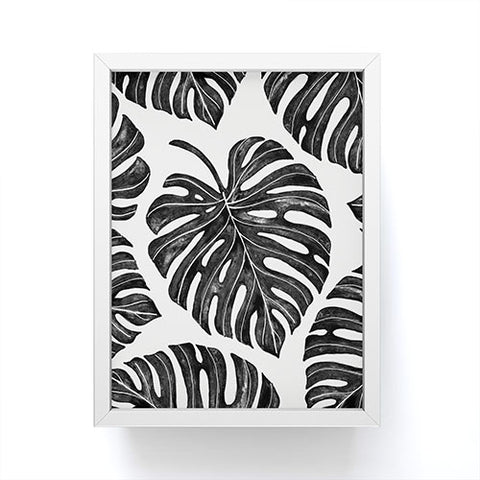 Avenie Tropical Palm Leaves Black Framed Mini Art Print