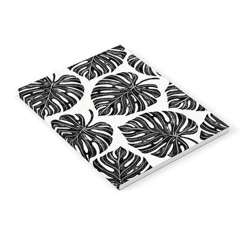 Avenie Tropical Palm Leaves Black Notebook