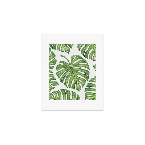 Avenie Tropical Palm Leaves Green Art Print