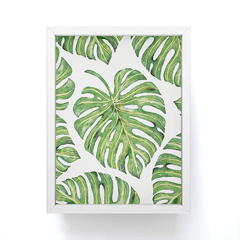 Avenie Tropical Palm Leaves Green Framed Mini Art Print