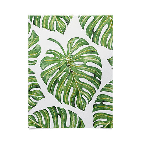 Avenie Tropical Palm Leaves Green Poster