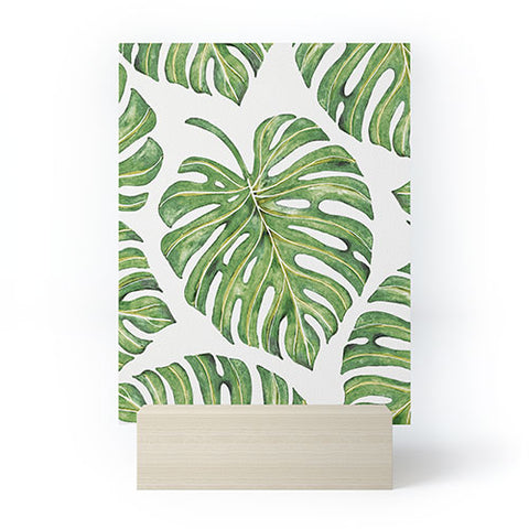 Avenie Tropical Palm Leaves Green Mini Art Print