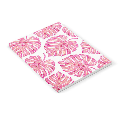Avenie Tropical Palm Leaves Pink Notebook