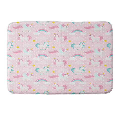Avenie Unicorn Pattern Memory Foam Bath Mat