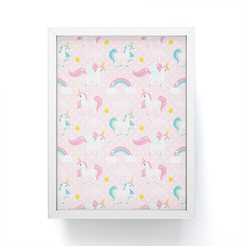 Avenie Unicorn Pattern Framed Mini Art Print