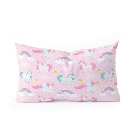 Avenie Unicorn Pattern Oblong Throw Pillow