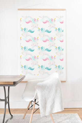 Avenie Unicorns Flying Art Print And Hanger