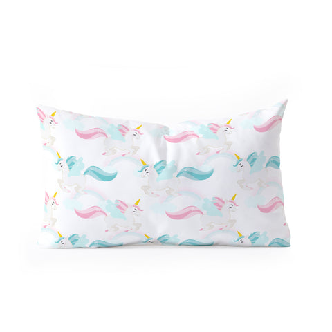 Avenie Unicorns Flying Oblong Throw Pillow