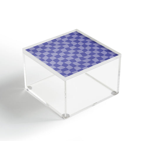 Avenie Very Peri Warped Checkerboard Acrylic Box