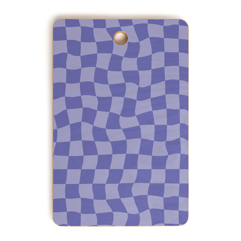 Avenie Very Peri Warped Checkerboard Cutting Board Rectangle