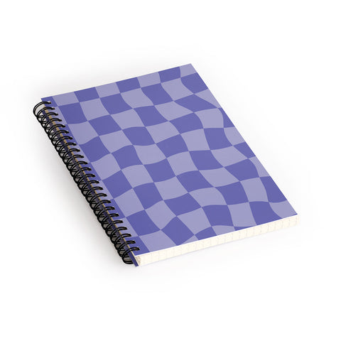 Avenie Very Peri Warped Checkerboard Spiral Notebook