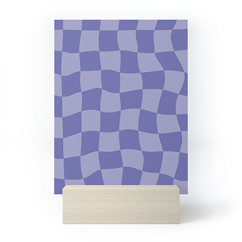 Avenie Very Peri Warped Checkerboard Mini Art Print