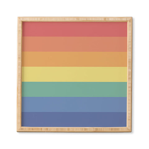 Avenie Vintage Rainbow Stripes Framed Wall Art