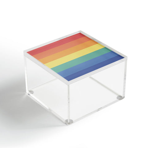 Avenie Vintage Rainbow Stripes Acrylic Box