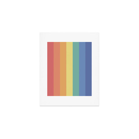 Avenie Vintage Rainbow Stripes Art Print