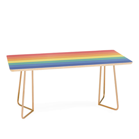 Avenie Vintage Rainbow Stripes Coffee Table