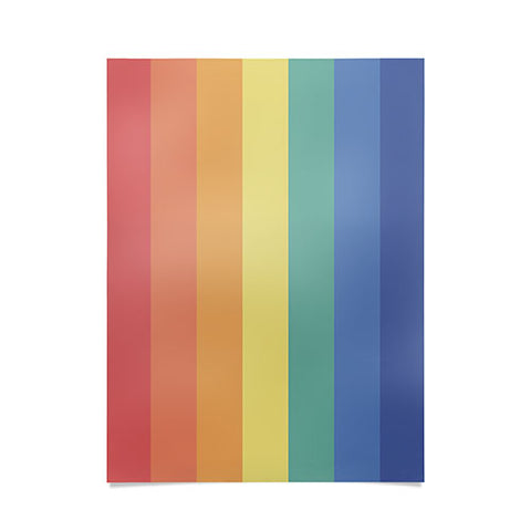Avenie Vintage Rainbow Stripes Poster