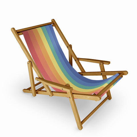Avenie Vintage Rainbow Stripes Sling Chair