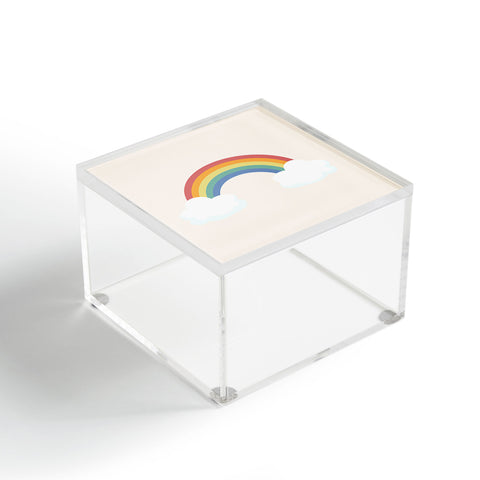 Avenie Vintage Rainbow With Clouds Acrylic Box