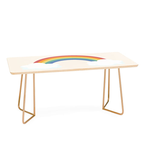 Avenie Vintage Rainbow With Clouds Coffee Table