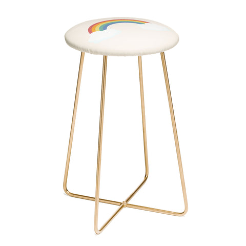 Avenie Vintage Rainbow With Clouds Counter Stool