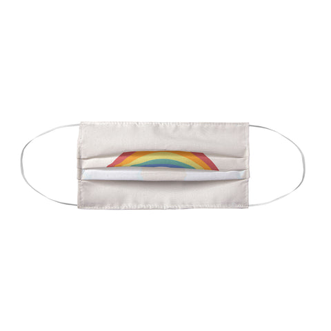 Avenie Vintage Rainbow With Clouds Face Mask
