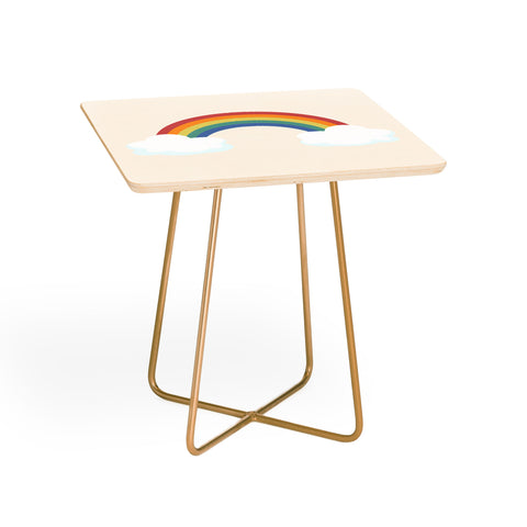 Avenie Vintage Rainbow With Clouds Side Table