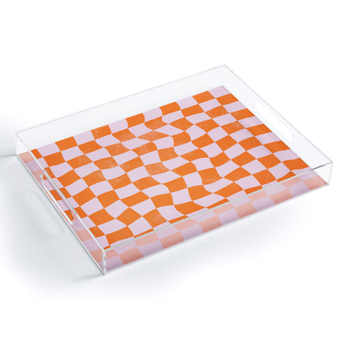 Avenie Warped Checkerboard Acrylic Tray