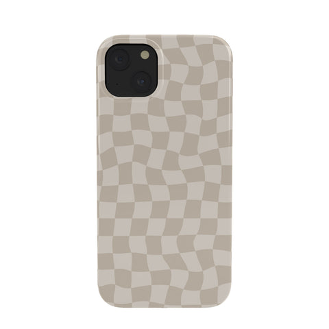 Avenie Warped Checkerboard Neutral Phone Case