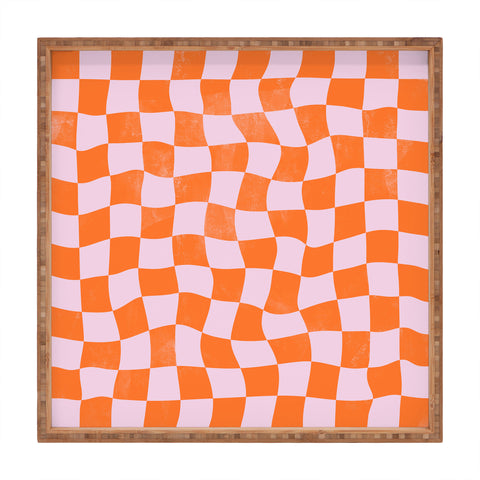 Avenie Warped Checkerboard Square Tray