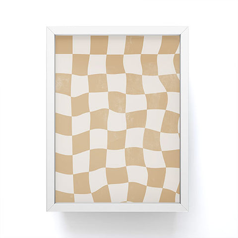 Avenie Warped Checkerboard Tan Framed Mini Art Print