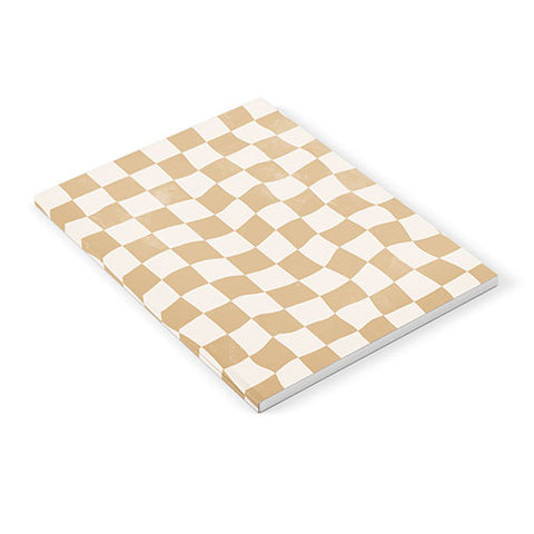 Avenie Warped Checkerboard Tan Notebook
