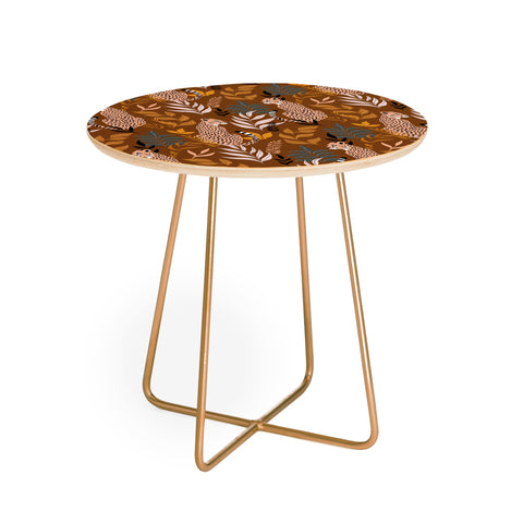 Avenie Wild Cheetah Collection I Round Side Table