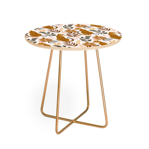 Avenie Wild Cheetah Collection Round Side Table