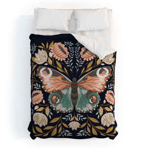 Avenie William Morris Butterfly Midn Duvet Cover