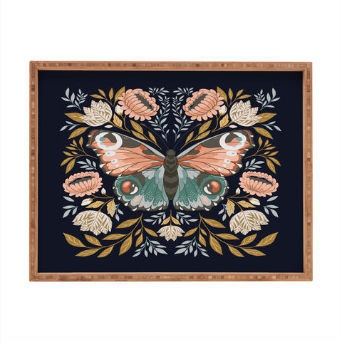 Avenie William Morris Butterfly Midn Rectangular Tray