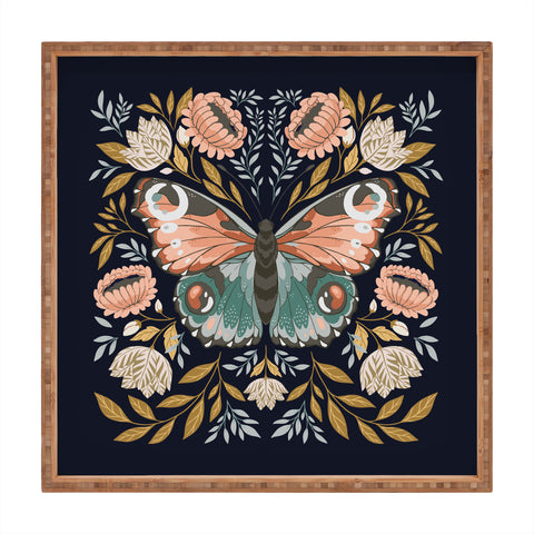 Avenie William Morris Butterfly Midn Square Tray