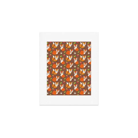 Avenie Woodland Fox Pattern II Art Print