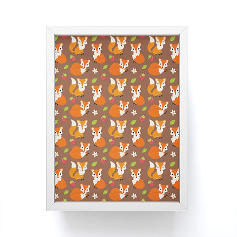 Avenie Woodland Fox Pattern II Framed Mini Art Print