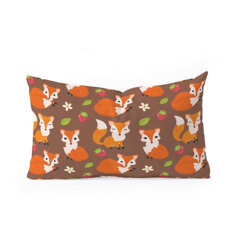 Avenie Woodland Fox Pattern II Oblong Throw Pillow